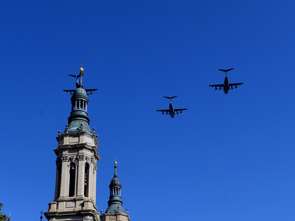 Militärflugzeuge über Zaragoza, Foto Tobias Büscher Kampfjets in Spanien